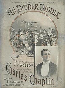 Sheet music cover, featuring Charles Chaplin Senior