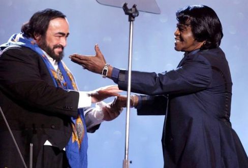 Luciano Pavarotti and James Brown